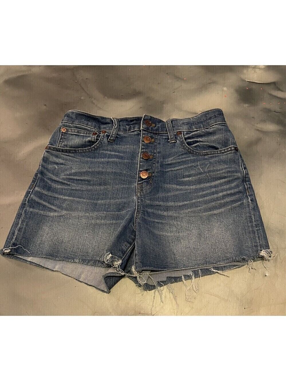 Madewell High-Rise Denim Shorts Women’s Size 27 Button Fly Frayed